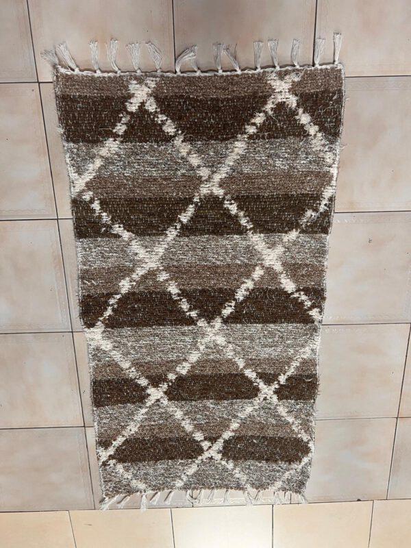 Short Haired Brown & Cream Rug - Handmade - Reversible