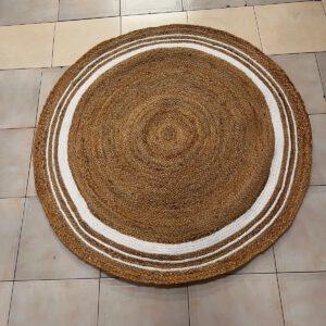 Round Jute & Coton Rug - Reversible