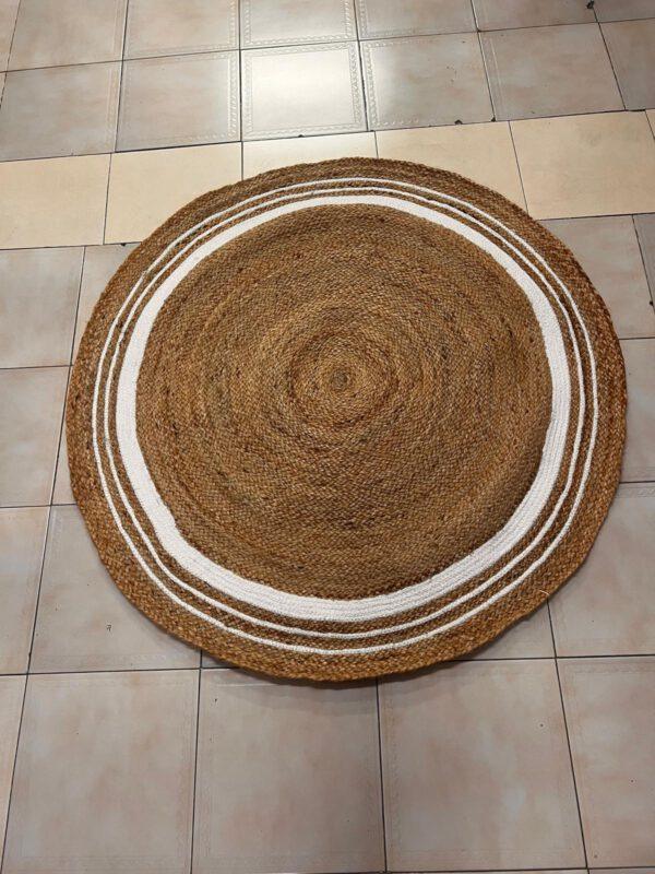 Round Jute & Coton Rug - Reversible